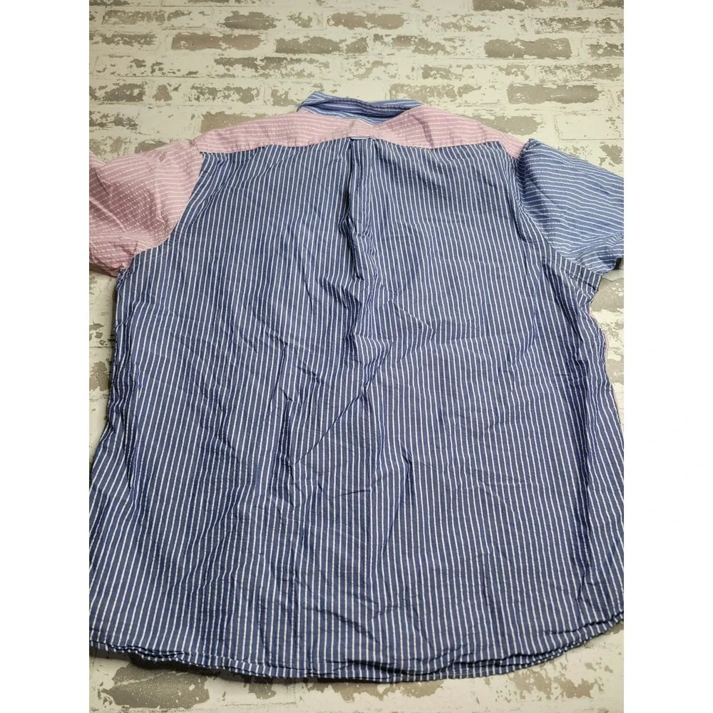 Polo Ralph Lauren Men's Classic Fit Untucked Fit Seersucker Button Down‎ XL